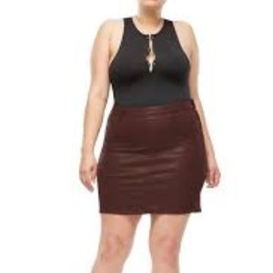 Good American Waxed Mini Denim Skirt